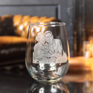 Personalized Photo Etched Glass, Custom Family Portrait Gift