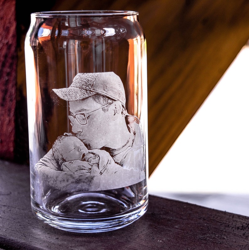 Etched Photo Pint Glass Picture on Glass Photo Gifts Etsy
