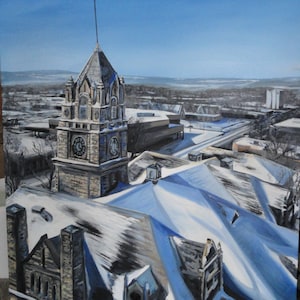 Riley County Courthouse under snow