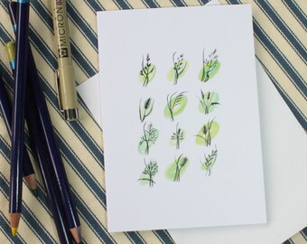 Green grasses greeting card