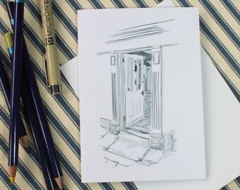 Open doorway greetings card