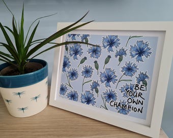 Lámina con cita positiva - Diseño de aciano
