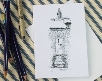 Cottage doorway greetings card