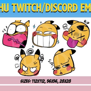 Pikachu- twitch emotes / cute twitch emotes / kawaii emotes / sub badges / twitch emotes/ Pikachu emote / twitch Pikachu/