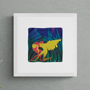 Torah Portion Vayishlach - 8x8 Giclee Fine Art Print - Jacob and the Angel