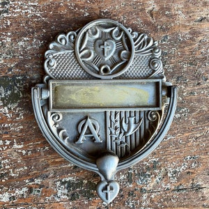 Vintage Zinn Tür Klopfer (5 1/4 &quot;x 4 1/4&quot;)