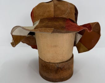 Vintage Patchwork Suede Bucket Hat From the 1970s - Etsy