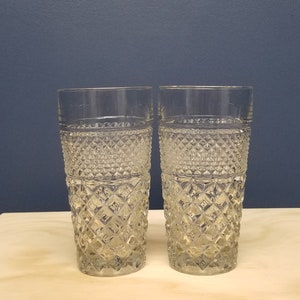 Vintage Anchor Hocking Wexford Iced Tea Glasses Tumblers, Set of 2