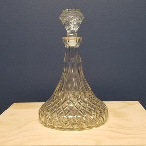 Vintage Pressed Glass Whiskey Decanter with Stopper