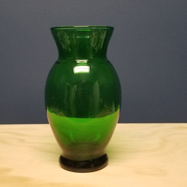 Vintage Emerald Green Glass Vase, Retro Bud Vase