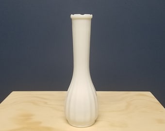 Vintage Milk Glass Bud Vase with Panels/Ribs, CLG Co.