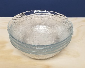 4 Arcoroc Crocus Salad Bowls, Vintage Glass