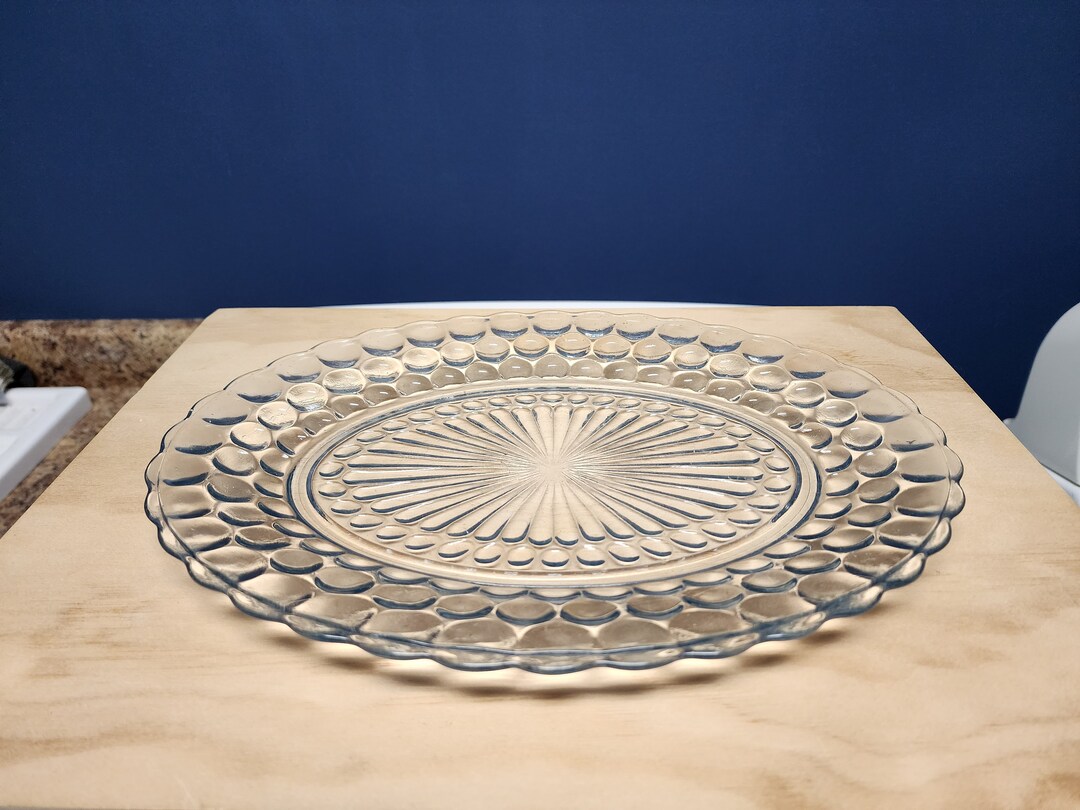 Bubble Glass Platter by Anchor Hocking Serving Plate Vintage Etsy
