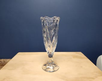 Onieda Julliard Crystal Vase, Pedestal Base, Vintage Bud Vase