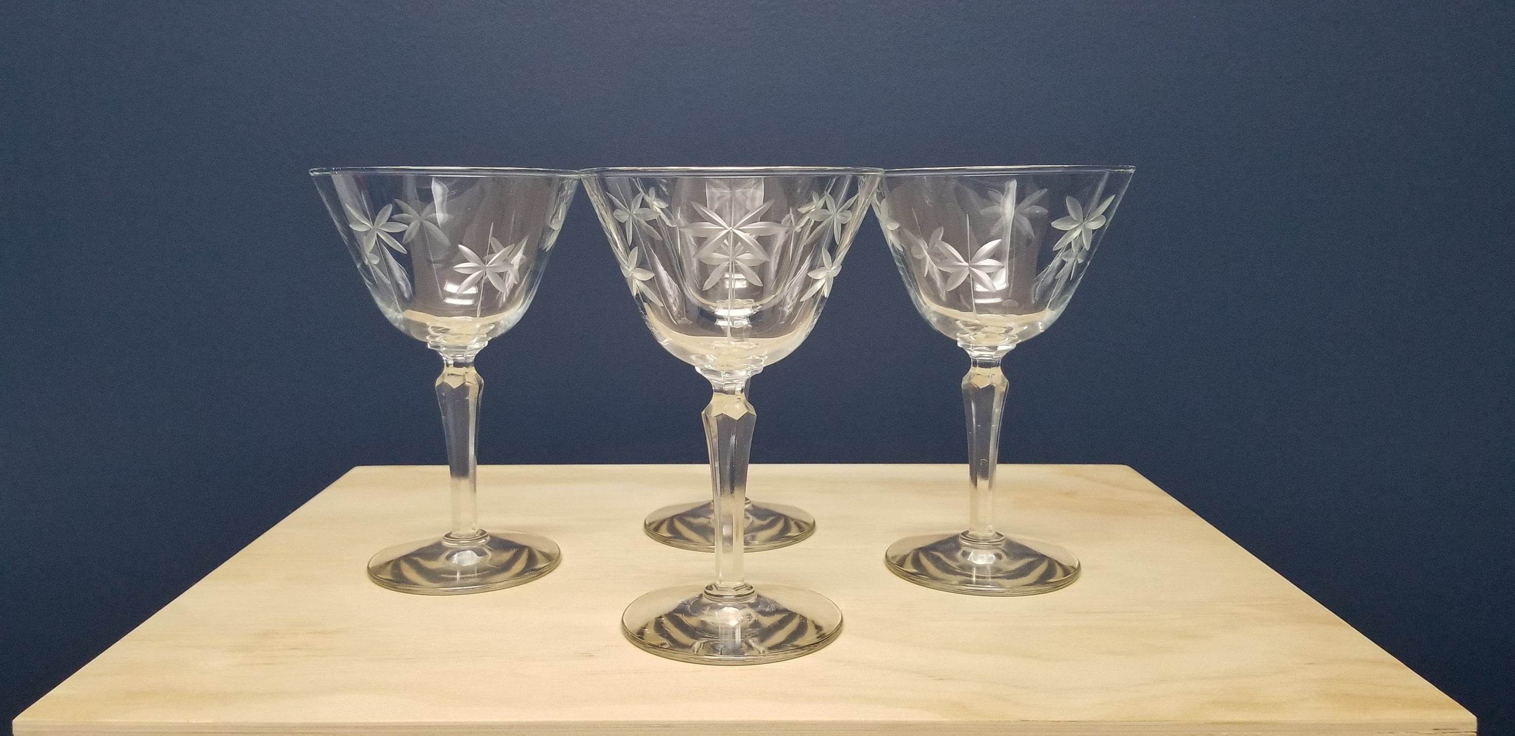 Vintage Crystal Cordial Glasses Champagne Coupe Javit Star Etsy