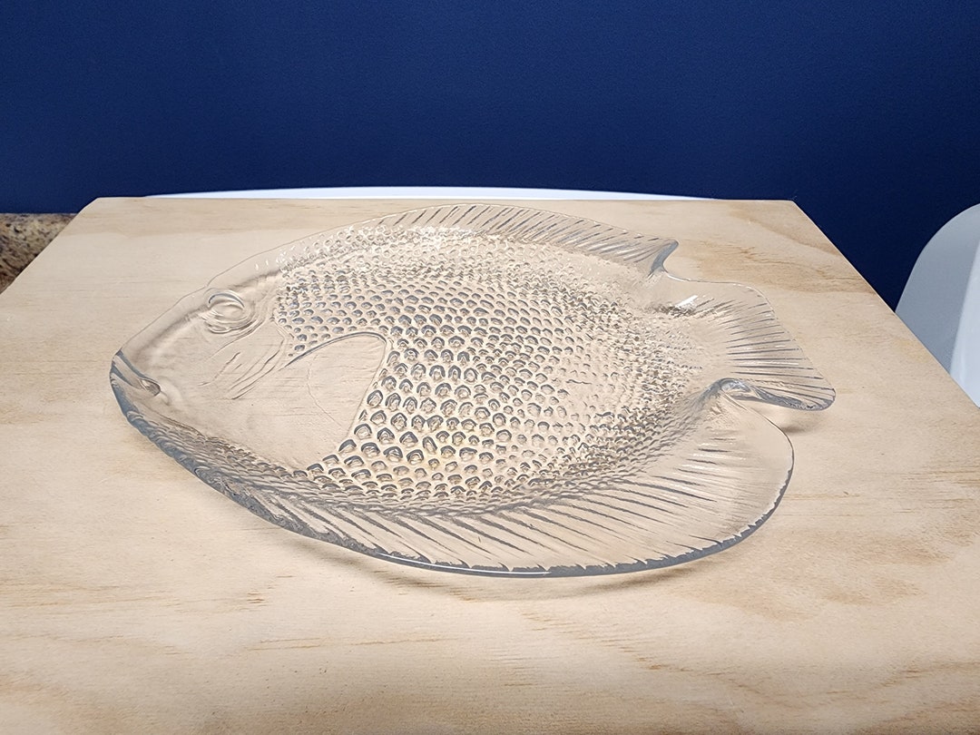 Vintage Glass Fish Plate, Platter, Serving Dish Etsy