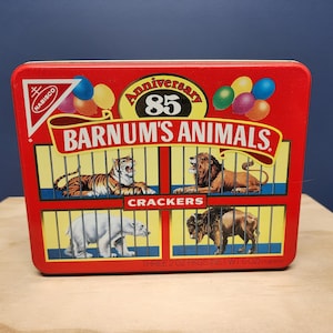 Vintage Nabisco Animal Crackers Tin, Nabisco Barnum&#39;s Animals 85th Anniversary