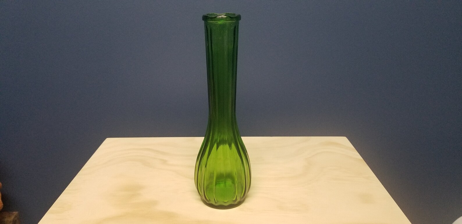 Vintage Green Glass Fluted Vase Green Bud Vase With Panels Etsy