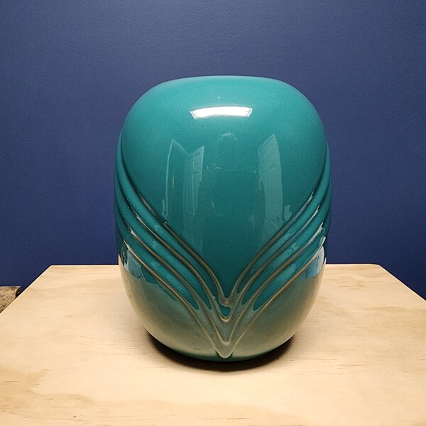 Large Teal Vase Etsy