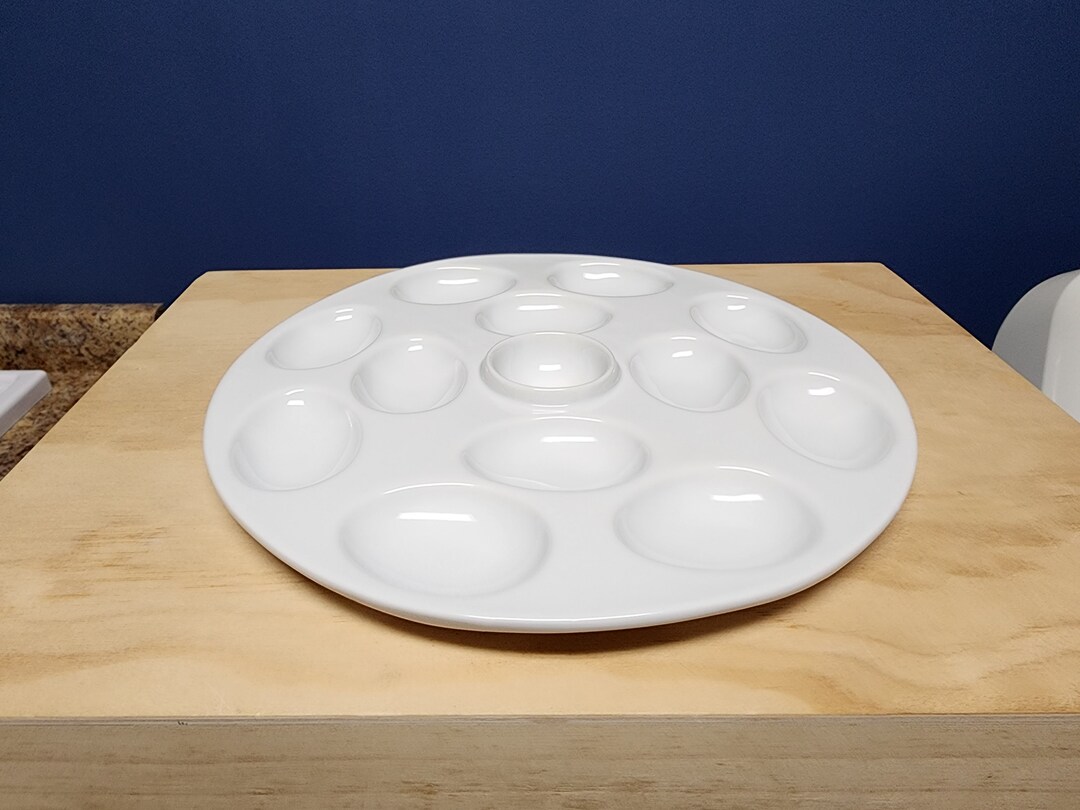 Vintage Ceramic Deviled Egg Plate White Egg Tray Etsy