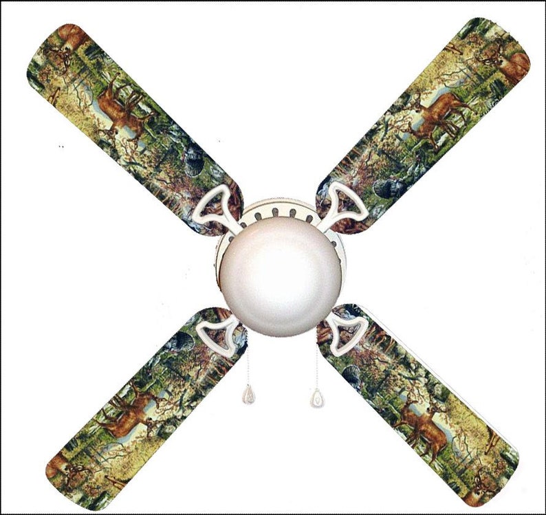 Outdoor Wildlife Deer Racoon Turkey Ceiling Fan W Light Kit Or Blades Only Or Ceiling Lamp
