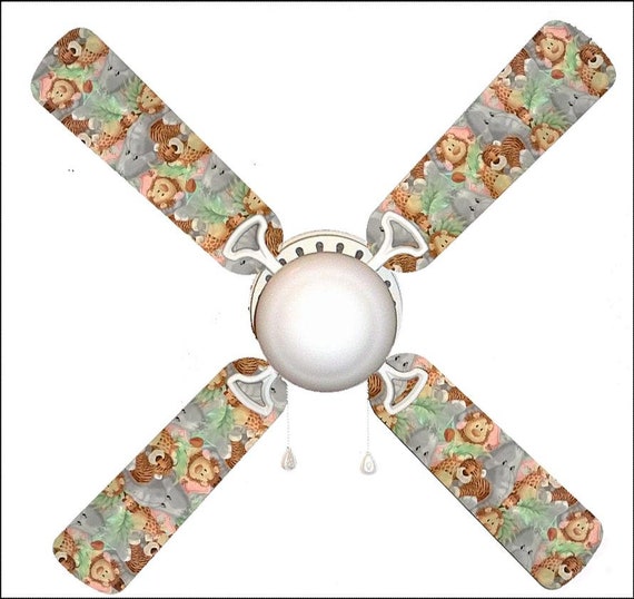 Jungle Babies Baby Nursery Ceiling Fan W Light Kit Or Blades Only Or Ceiling Lamp