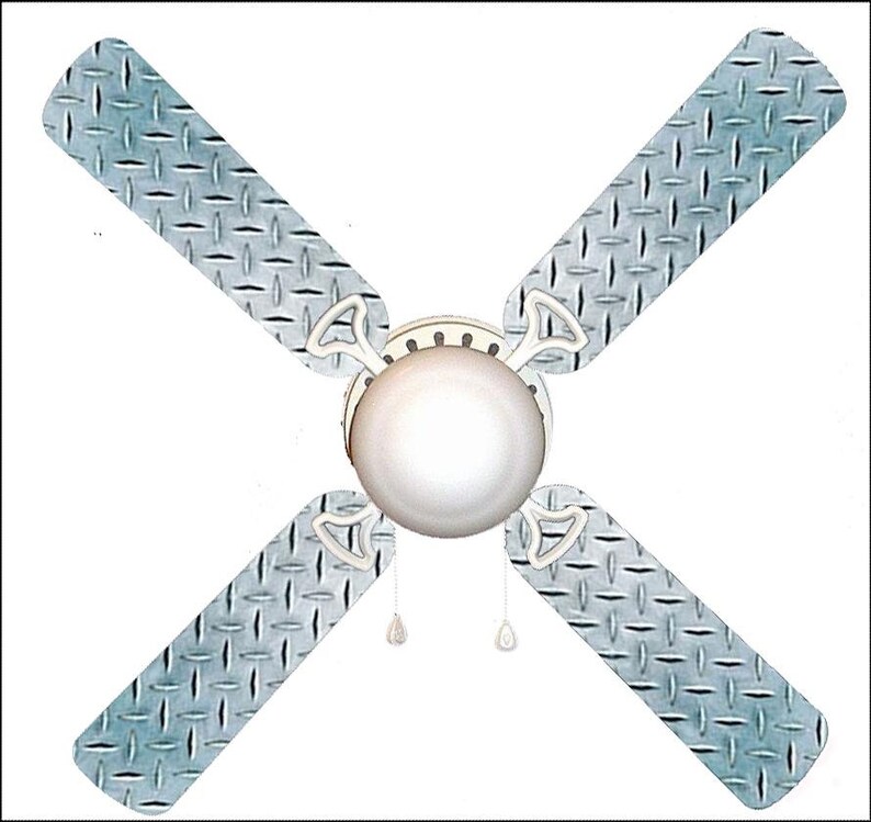 Diamond Plate Garage Shop Den Ceiling Fan W Light Kit Or Blades Only Or Ceiling Lamp