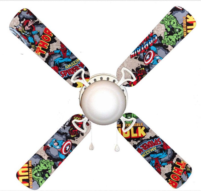 Marvel Avengers Super Heroes Ceiling Fan W Light Kit Or Blades Image 0
