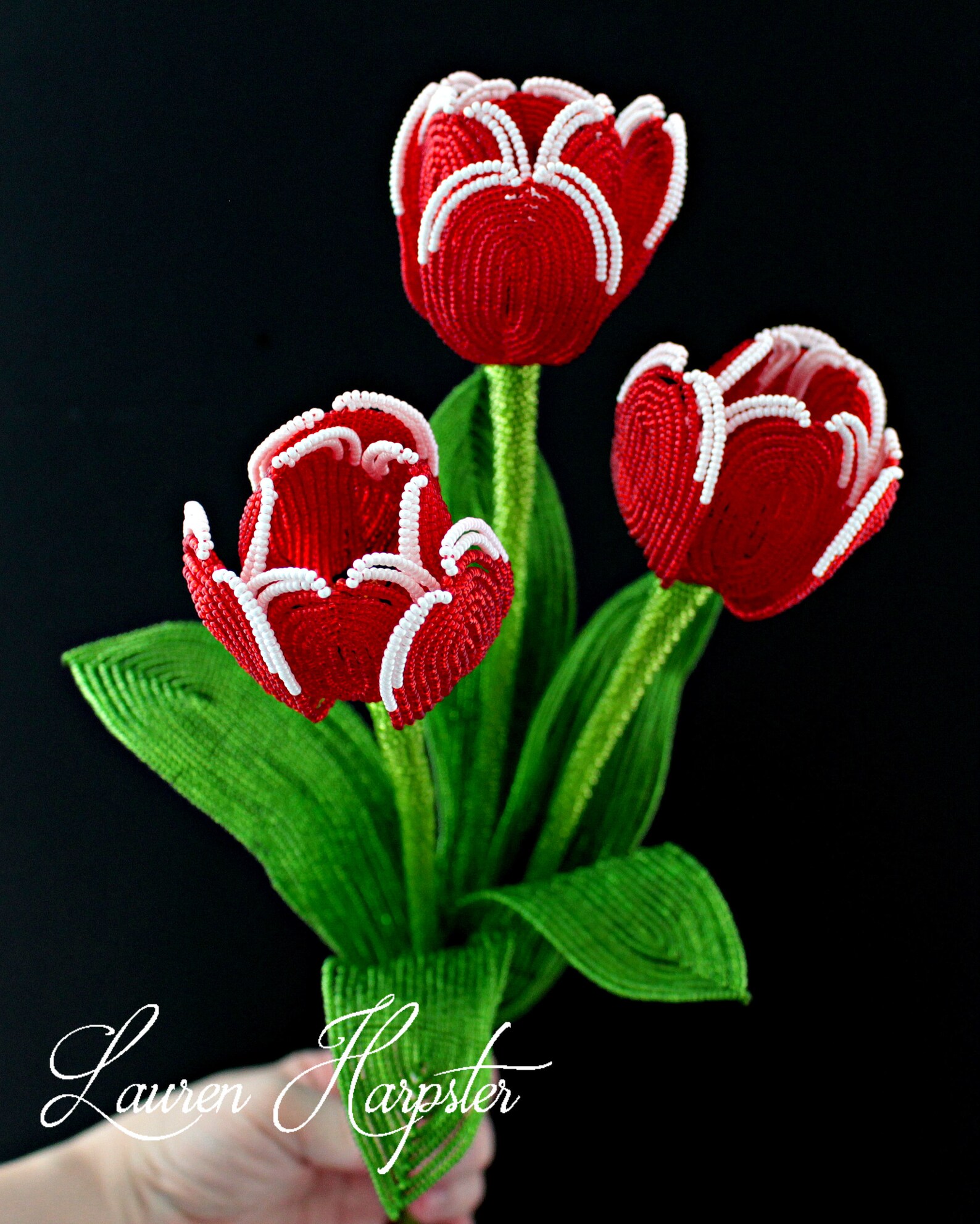 PDF Pattern French Beaded Tulip and Peony Tulip by Lauren Etsy