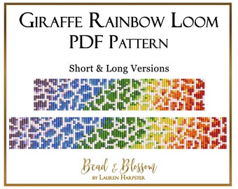 PDF Bead Loom Pattern - Rainbow Spots Bracelet, long and short versions, square stitch pattern, abstract bead weaving jewelry or bookmark