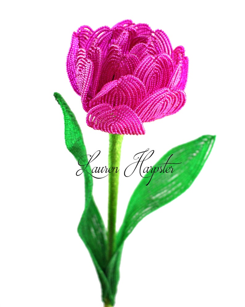 PDF Pattern French Beaded Tulip and Peony Tulip by Lauren Etsy