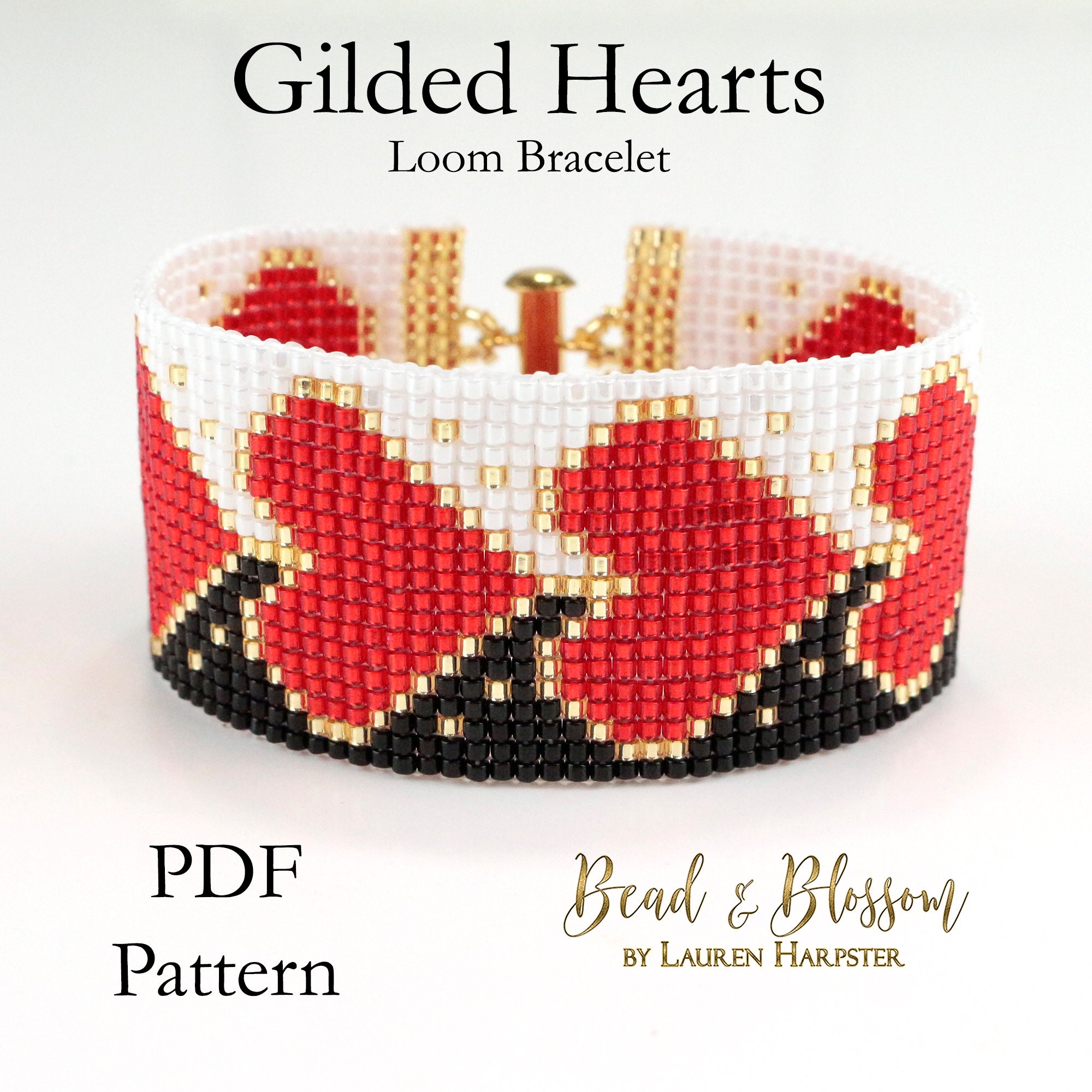pdf-bead-loom-pattern-gilded-hearts-by-lauren-harpster-seed-bead-bracelet-pattern-beaded-heart-valentine-s-day-jewelry-etsy