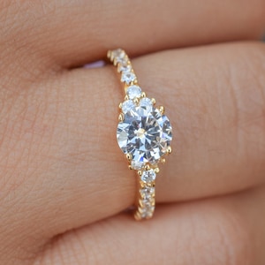 1 ct 18k Gold Promise Ring, Engagement Ring,Princess Ring,Wedding Ring,Bridal Ring, Man Made Diamond, Unique Engagement Ring, Diamond Ring