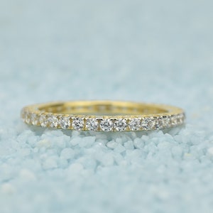 14k Gold Full Eternity Ring, Promise Ring, Gold Engagement Band, Wedding Band, Stacking Ring,14k Eternity Band,Dainty Ring,Diamond Ring Band