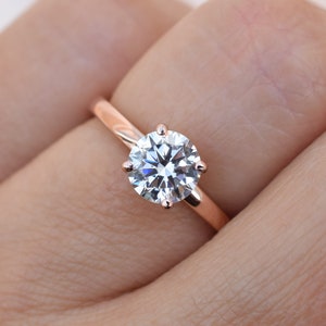0.9 ct Rose Gold Solitaire Ring, Engagement Ring,Promise Ring,Wedding Ring,Bridal Ring, Ring for Girlfriend, Gift for her