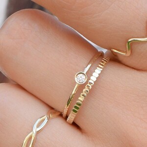 14k Solid Gold Ring, Thin Stacking Ring, Engagement Ring, Wedding Ring,Promise Ring, Solitaire Ring, 14k Gold Ring, Tiny Ring, Delicate Ring
