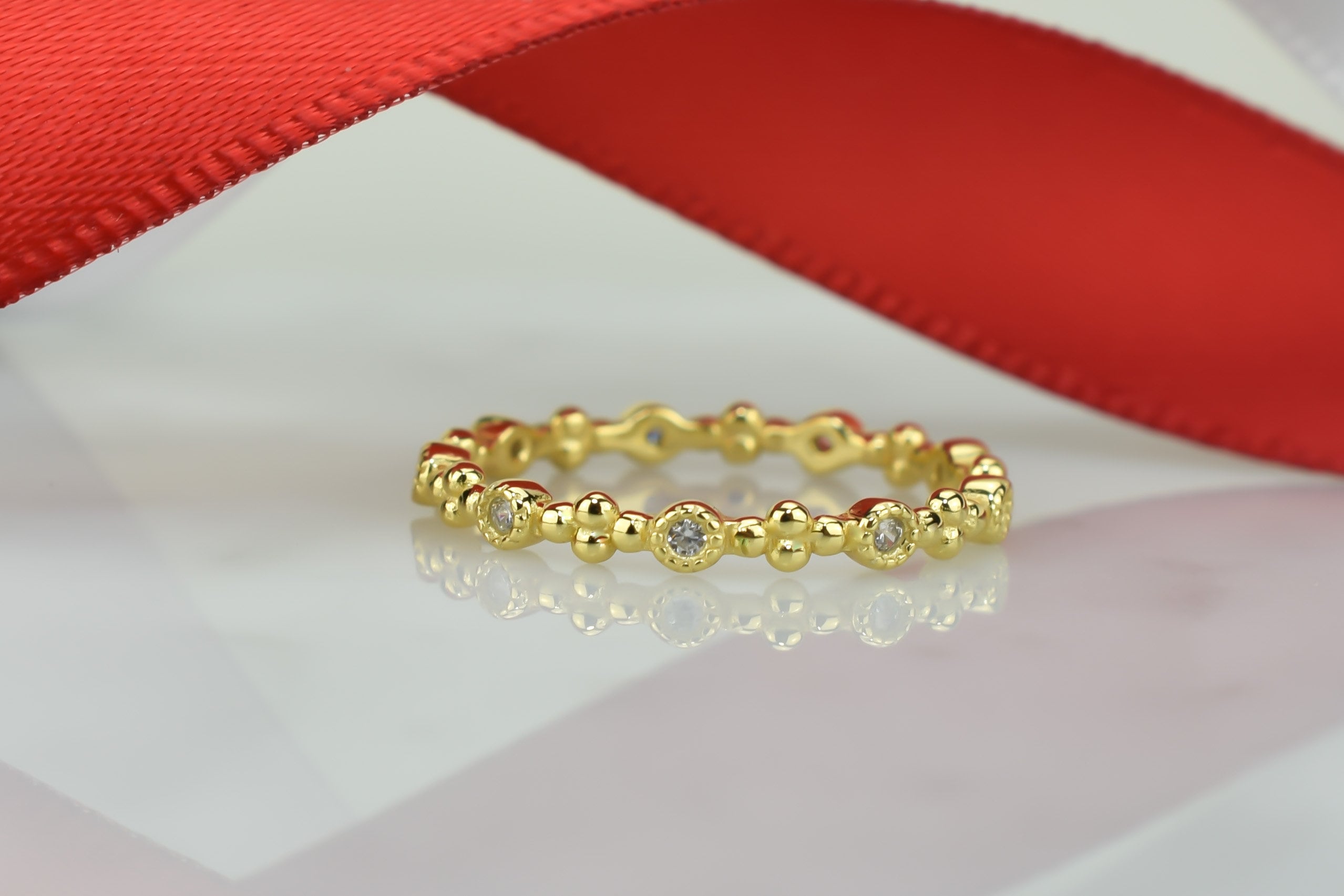 Gold Thin Eternity Ring Promise Ring Stacking Band Stacking Etsy