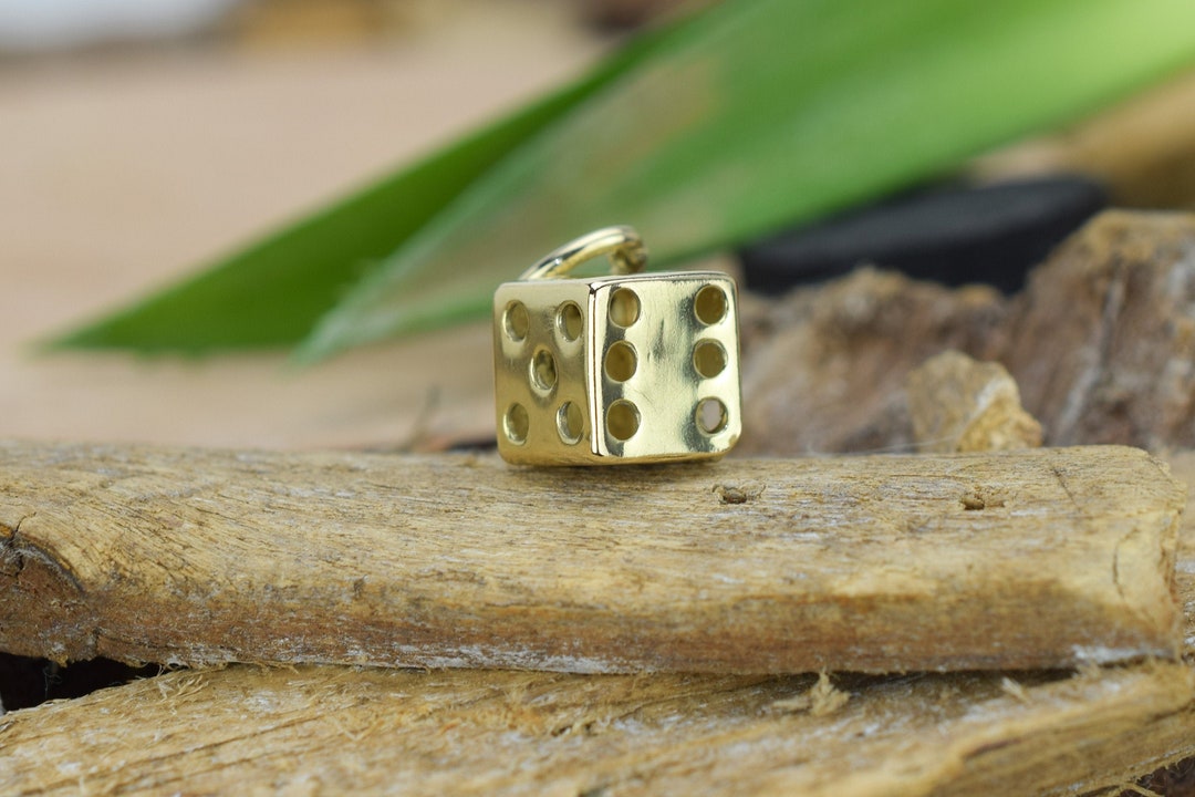 14k Vintage Solid Gold Dice Pendant Vintage Dice Etsy