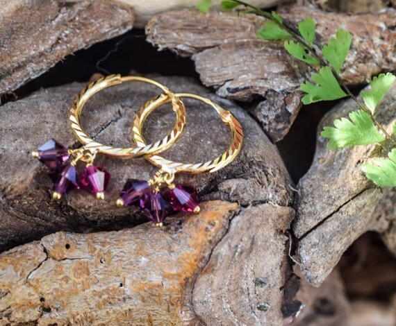 21k Vintage Hoop Earrings, Hoop Earring, Gold Hoop