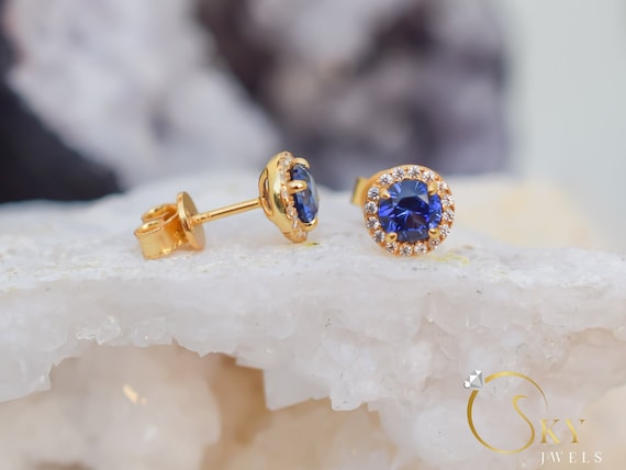Ivy Gems Orecchini A Lobo In Oro Giallo 9kt Con Zaffiro Verde 3,5 Mm – Gioiello Classico - 3