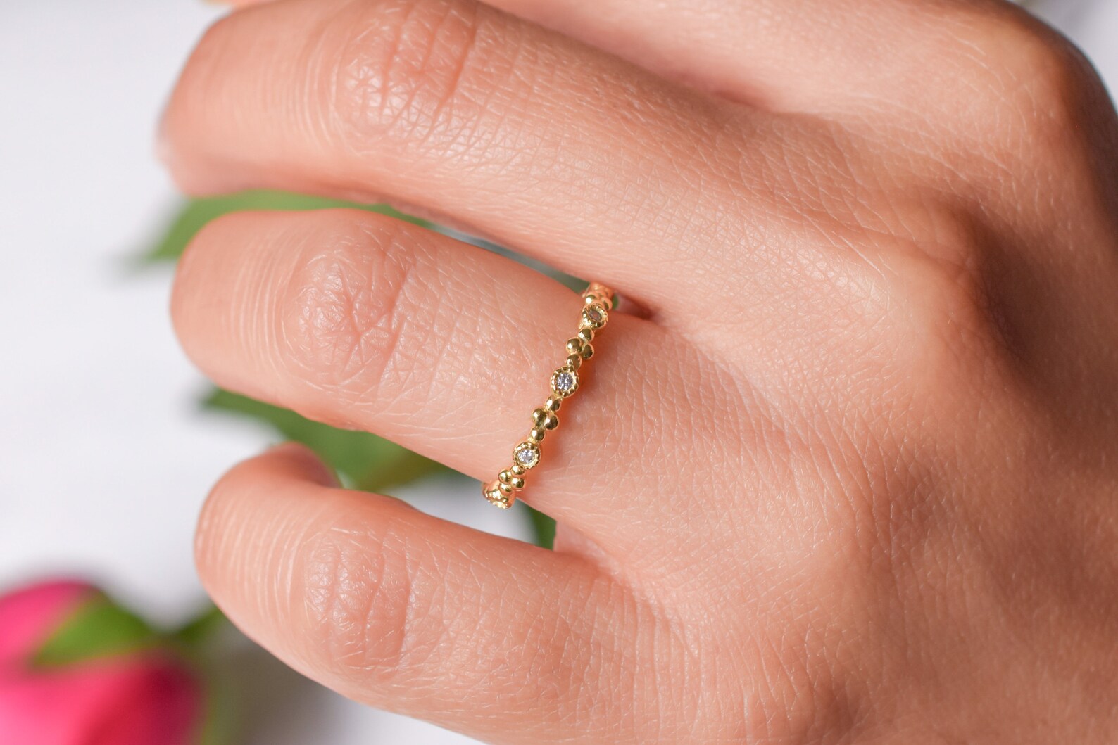 Gold Thin Eternity Ring Promise Ring Stacking Band Stacking Etsy