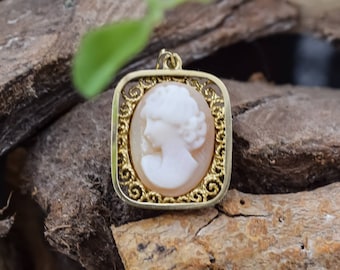 14k Gold Cameo Anhänger, Vintage 14k Gold Anhänger, Cameo Anhänger, Vintage Gold Cameo, 14k Gold Anhänger, Vintage Schmuck, Vintage Gold Halskette