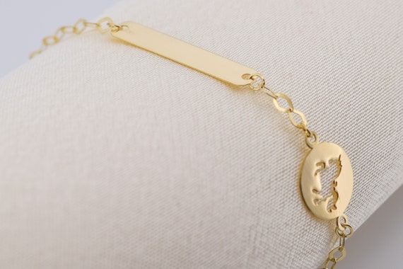 Diamond Accent Unicorn Bracelet in Sterling Silver with 14K Gold