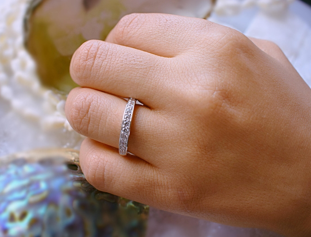 0.5 Ct Half Eternity Band Half Eternity 3mm Engagement Ring