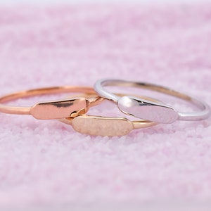 14K Solid Gold Custom Name Ring, Delicate Stacking Ring, Personalized Skinny Ring, Engraved Dainty Baby Name Ring, Mom Gift Ring,Signet Ring