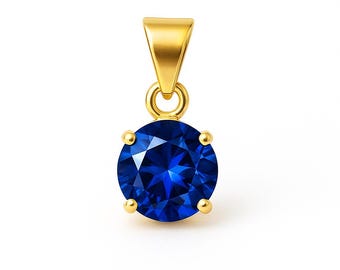 AKSHITA GEMS Medallón Chapado En Oro De Zafiro Azul Original De 19,25 Quilates Con Certificado De 18,25 Quilates Con Piedra Panchdhatu Para Hombres Y Mujeres Certificado Por Laboratorio, Free Size