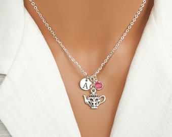 Personalized Teapot Necklace for Tea Drinkers Gifts for Tea Lover Gift Intricate Teapot Charm Necklace Antique Silver Jewelry Tea Gifts