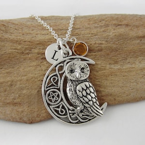 Owl birthstone necklace hot sale
