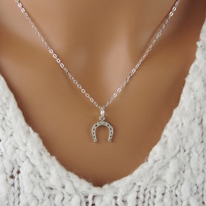 Horseshoe Necklace - Antique Silver Jewelry - Horse Shoe Necklace - Good Luck Jewelry