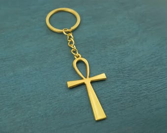 Gold Egyptian Ankh Keychain